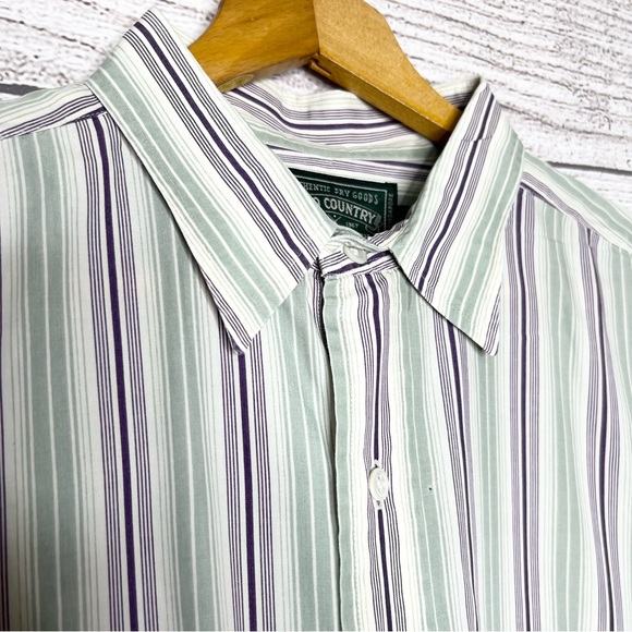 Ralph Lauren Polo Country Green Purple Stripe Button Down Shirt Men’s Size Large - Picture 3 of 9